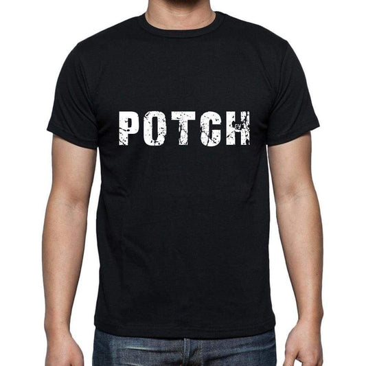 Potch Mens Short Sleeve Round Neck T-Shirt 5 Letters Black Word 00006 - Casual