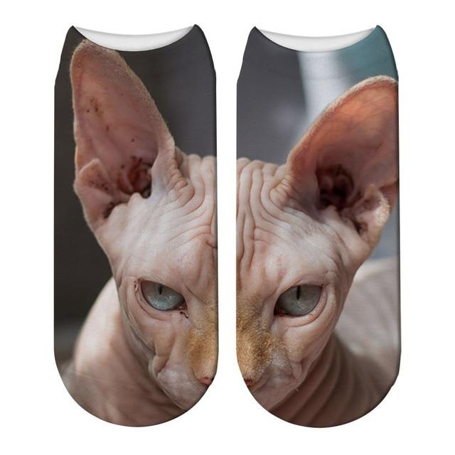 SexeMara Neue Design 3D Katze Druck Frauen Unisex Weihnachten Socken Meias Katze Gesicht 3D Gedruckt Weibliche Socke Harajuku Pet nette Ankle Soc