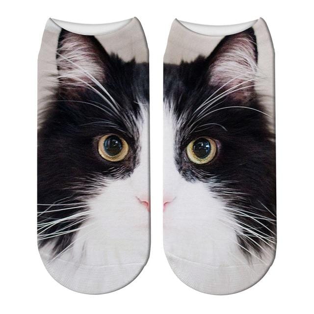 SexeMara Neue Design 3D Katze Druck Frauen Unisex Weihnachten Socken Meias Katze Gesicht 3D Gedruckt Weibliche Socke Harajuku Pet nette Ankle Soc