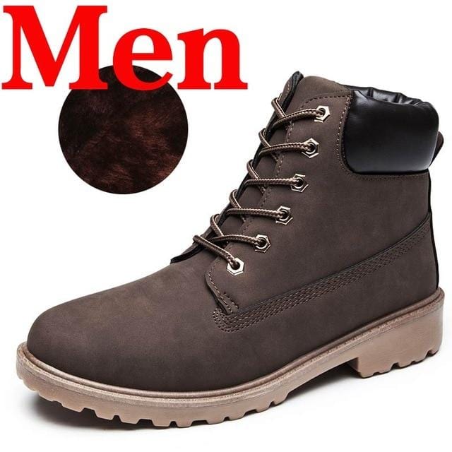 Winter Men Boots PU Outdoor Snow Ankle Boots Male Lace Up Anti-slip Booties British Sneakers Plus Size 46 Zapatos De Hombre-Shoes-Ultrabasic