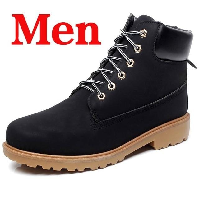 Winter Men Boots PU Outdoor Snow Ankle Boots Male Lace Up Anti-slip Booties British Sneakers Plus Size 46 Zapatos De Hombre-Shoes-Ultrabasic