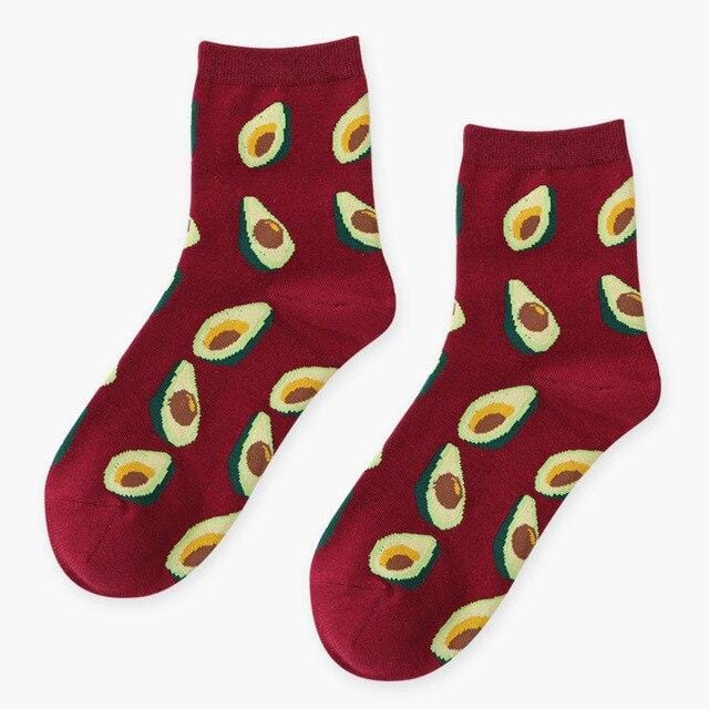 Sommer koreanische Happy Fruits Socken Zitrone Avocado Ananas Kirsche Blaubeere Orange Gardenien Bananenblätter bedruckte Unisex-Socken