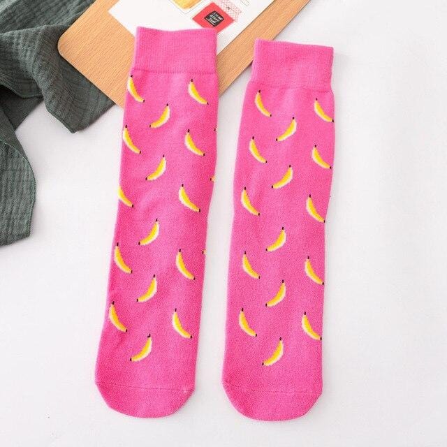 Harajuku Happy Socks Unisex Funny Cartoon Fruit Avocado Banana Burger Fries Beer Biscuit Fried Chicken Food Socks Skateboard -8