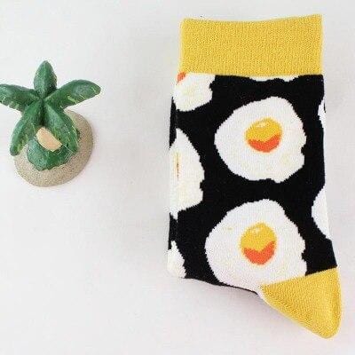 Harajuku Happy Socks Unisex Funny Cartoon Fruit Avocado Banana Burger Fries Beer Biscuit Fried Chicken Food Socks Skateboard -8