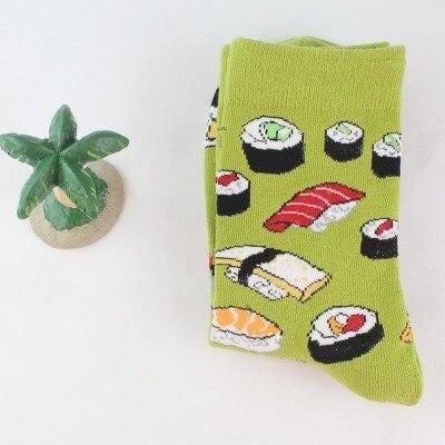 Harajuku Happy Socks Unisex Funny Cartoon Fruit Avocado Banana Burger Fries Beer Biscuit Fried Chicken Food Socks Skateboard -8