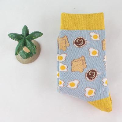 Harajuku Happy Socks Unisex Funny Cartoon Fruit Avocado Banana Burger Fries Beer Biscuit Fried Chicken Food Socks Skateboard -8