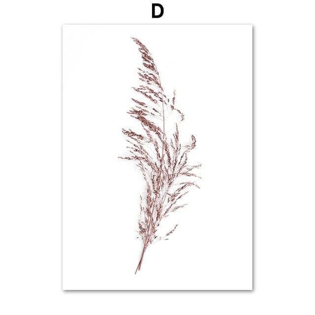 Pink Reed Grass Flower Plant Fence Quote Nordic Posters And Prints Wall Art Canvas Painting Wall Pictures For Living Room Decor