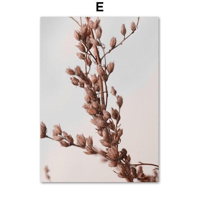 Pink Reed Grass Flower Plant Fence Quote Nordic Posters And Prints Wall Art Canvas Painting Wall Pictures For Living Room Decor