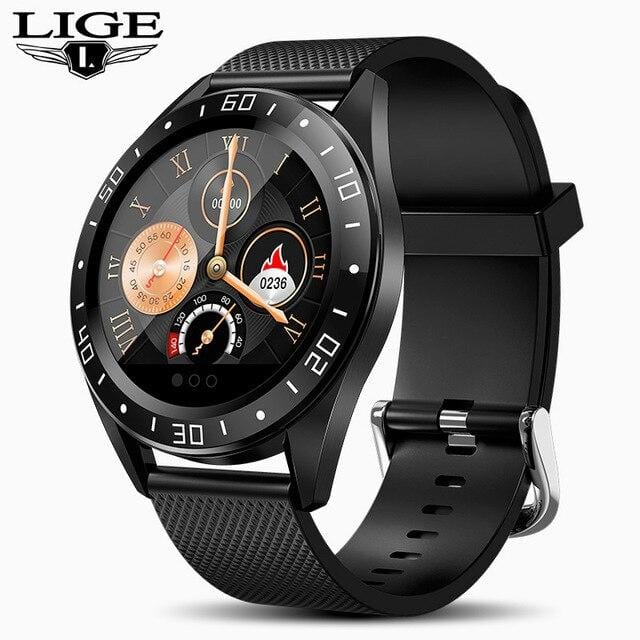 LIGE 2020 New Smart Watch Men LED Screen Heart Rate Monitor Blood Pressure Fitness tracker Sport Watch waterproof Smartwatch+Box