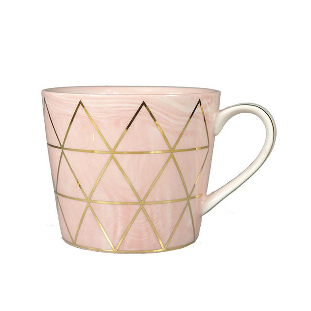 Creative Geometric Gold Line Marble Coffee Mug Porcelain Coffee Tea Cup for Water Tea Drinking Gift