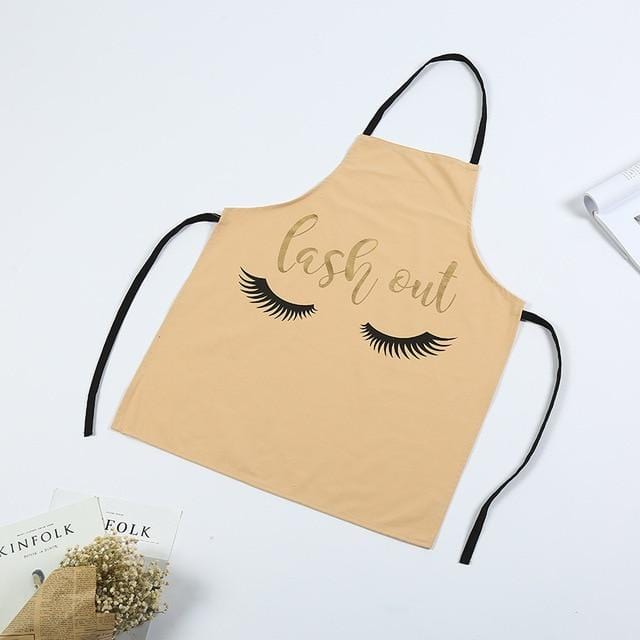 1Pcs Fashion Bronzing Cotton Apron Women Adult Bibs Home Cooking Baking Coffee Shop Cleaning Aprons Kitchen Accessories