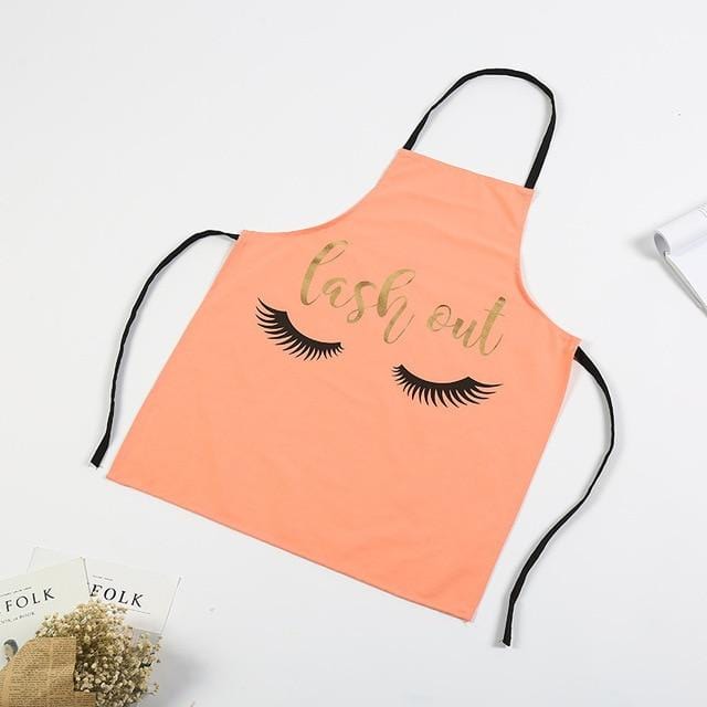 1Pcs Fashion Bronzing Cotton Apron Women Adult Bibs Home Cooking Baking Coffee Shop Cleaning Aprons Kitchen Accessories