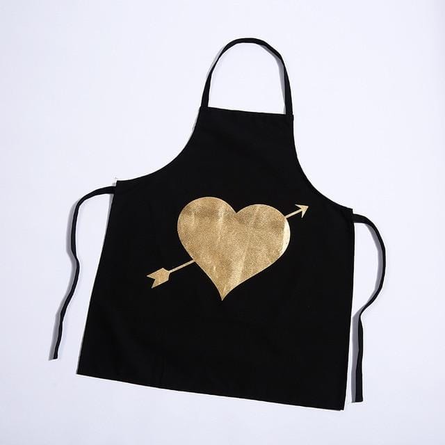 1Pcs Fashion Bronzing Cotton Apron Women Adult Bibs Home Cooking Baking Coffee Shop Cleaning Aprons Kitchen Accessories