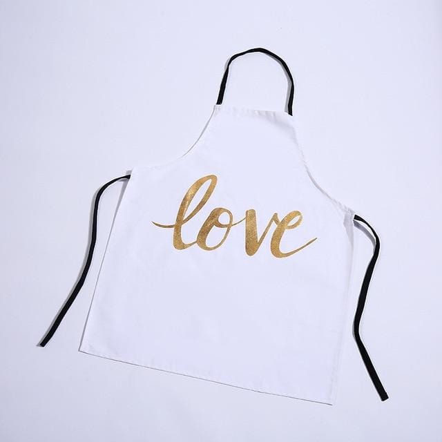 1Pcs Fashion Bronzing Cotton Apron Women Adult Bibs Home Cooking Baking Coffee Shop Cleaning Aprons Kitchen Accessories