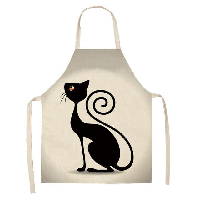 1Pcs Kitchen Apron Funny Dog Bulldog Cat Printed Sleeveless Cotton Linen Aprons for Men Women Home Cleaning Tools 53*65cm WQ0029