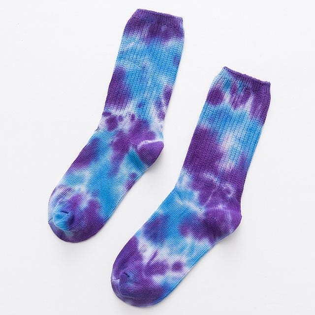 2020 baumwolle Skate Socken Männer Frauen Socke Knie-hohe Lustige Radfahren Laufen Wandern Tie Dye Sox Harajuku Hip Hop glücklich Socken