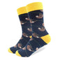 1 Paar lustige gekämmte Baumwolle Marken-Männer-Crew-Socken Neuheit Tiger Koala Känguru Muster buntes Kleid lässige Hochzeitssocken