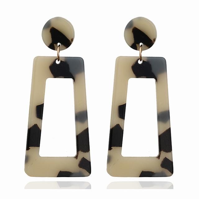 Personality 2019 Trapezoid Large Long Acrylic Acetate Drop Earrings For Women Rectangle Tortoiseshell Earring Za Jewelry