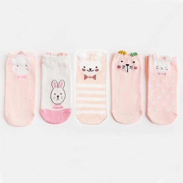 5Pairs Neue Ankunft Frauen Baumwolle Socken <span>Rosa</span> Nette Katze Ankle Socken Kurze Frauen Socken Casual Tier Ohr <span>Rotes</span> Herz gril Socken 35-40