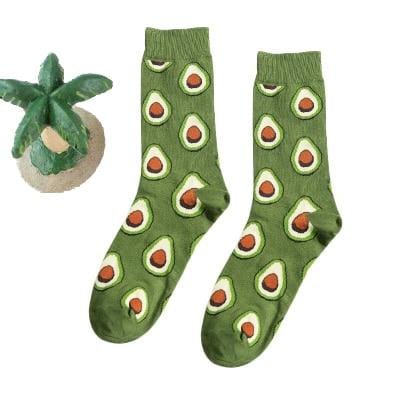 Frauen glücklich lustige Socken mit Druck Kunst süße warme Wintersocken mit Avocado Sushi Essen Baumwolle Mode Harajuku Unisex Socke 1 Paar