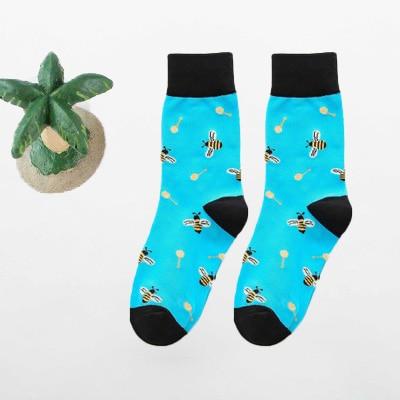 Frauen glücklich lustige Socken mit Druck Kunst süße warme Wintersocken mit Avocado Sushi Essen Baumwolle Mode Harajuku Unisex Socke 1 Paar