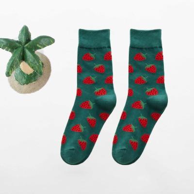 Frauen glücklich lustige Socken mit Druck Kunst süße warme Wintersocken mit Avocado Sushi Essen Baumwolle Mode Harajuku Unisex Socke 1 Paar