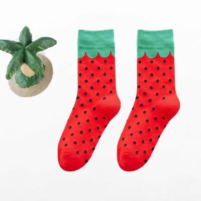 Frauen glücklich lustige Socken mit Druck Kunst süße warme Wintersocken mit Avocado Sushi Essen Baumwolle Mode Harajuku Unisex Socke 1 Paar