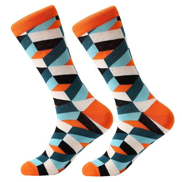 1 Paar Herrensocken aus gekämmter Baumwolle, Cartoon-Tier, Vogel, Hai, Zebra, Mais, Wassermelone, Meeresfrüchte, geometrisch, Neuheit, lustige Socken