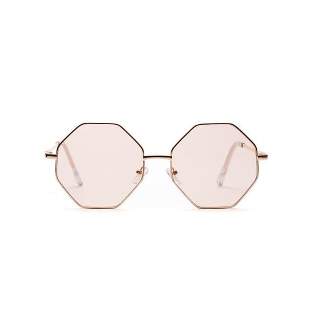 New Polygon Small Sunglasses Women Retro Round Metal Sun Glasses Men Brand Designer Hexagon Eyeglasses UV400