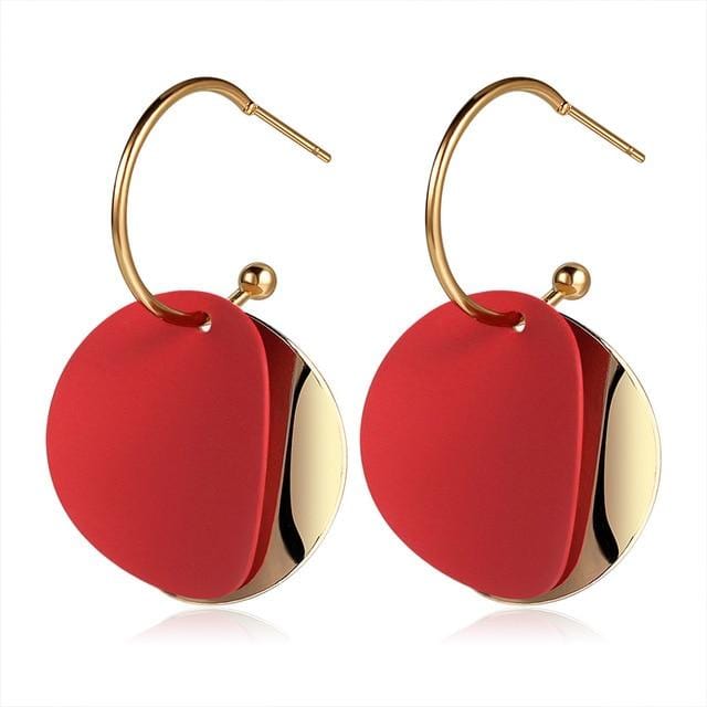 X&P New Korean Heart Statement Drop Earrings 2019 for Women Fashion Vintage Geometric Acrylic Dangle Hanging Earring Jewelry