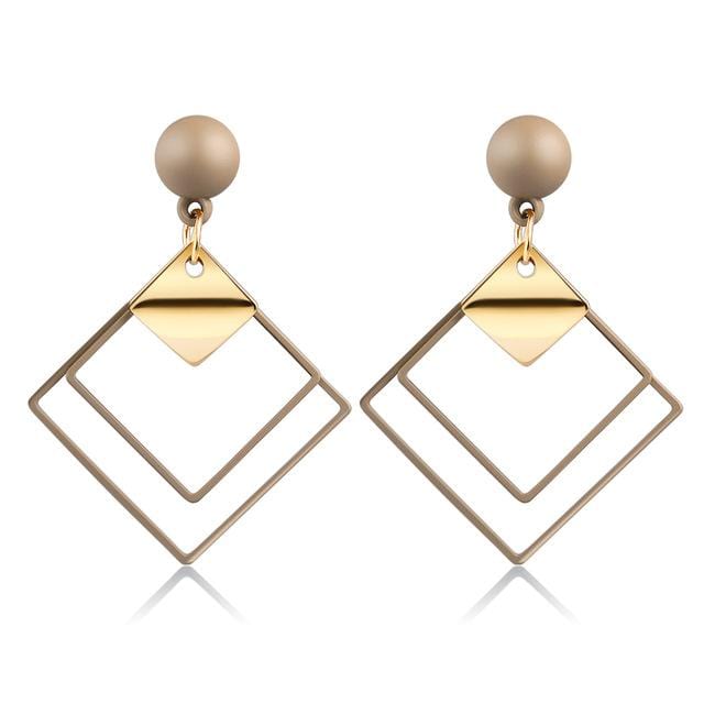 X&P New Korean Heart Statement Drop Earrings 2019 for Women Fashion Vintage Geometric Acrylic Dangle Hanging Earring Jewelry