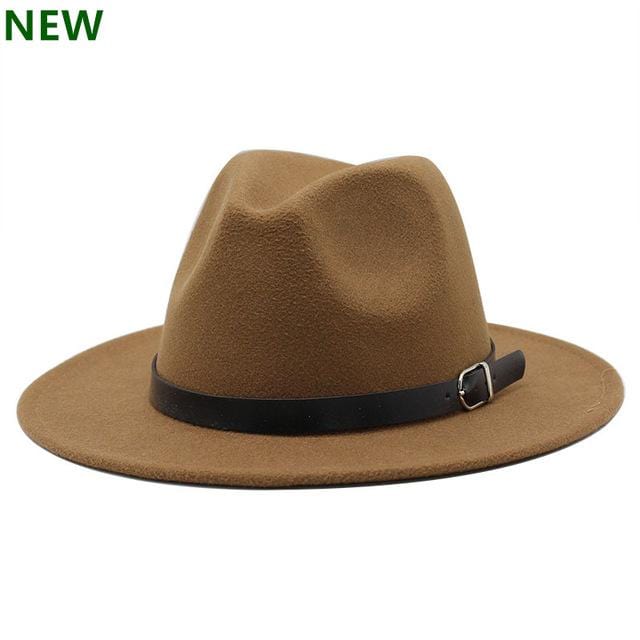 Kostenloser Versand 2019 neue Mode Männer Fedoras Damenmode Jazz Hut Sommer Frühling schwarze Wollmischung Kappe im Freien beiläufigen Hut