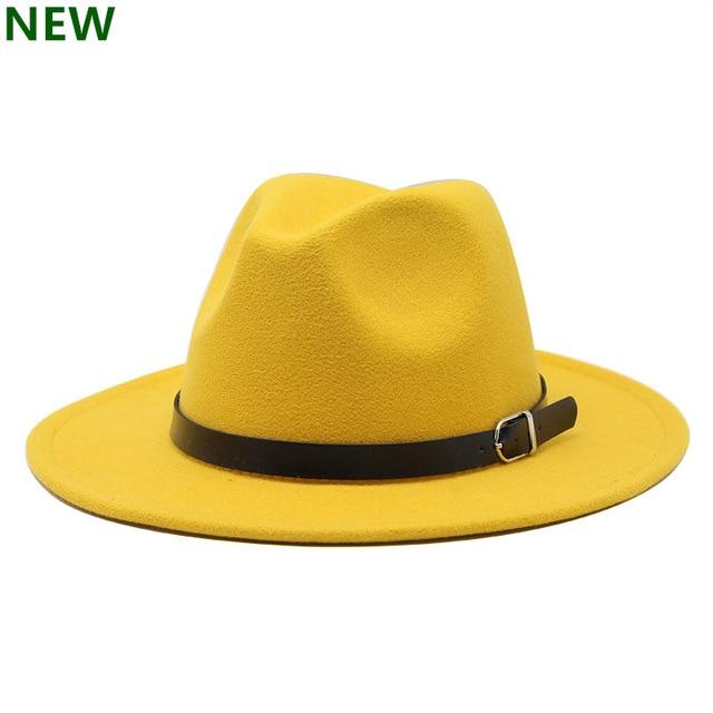 Kostenloser Versand 2019 neue Mode Männer Fedoras Damenmode Jazz Hut Sommer Frühling schwarze Wollmischung Kappe im Freien beiläufigen Hut