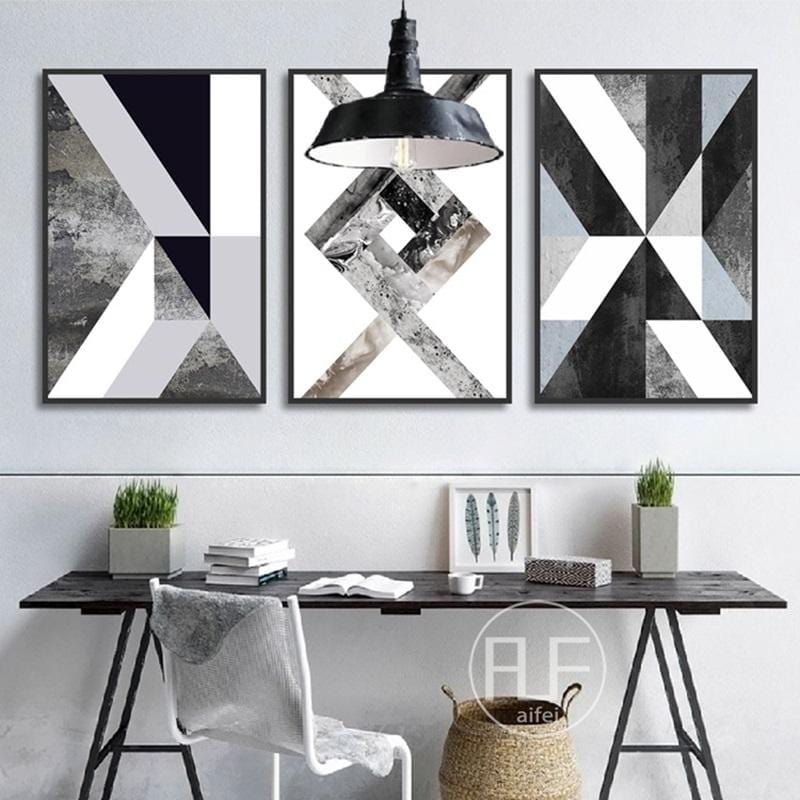 Abstract Geometric Canvas Painting Black and White Nordic Posters and Prints Wall Art Picture for Living Room Decor No Frame