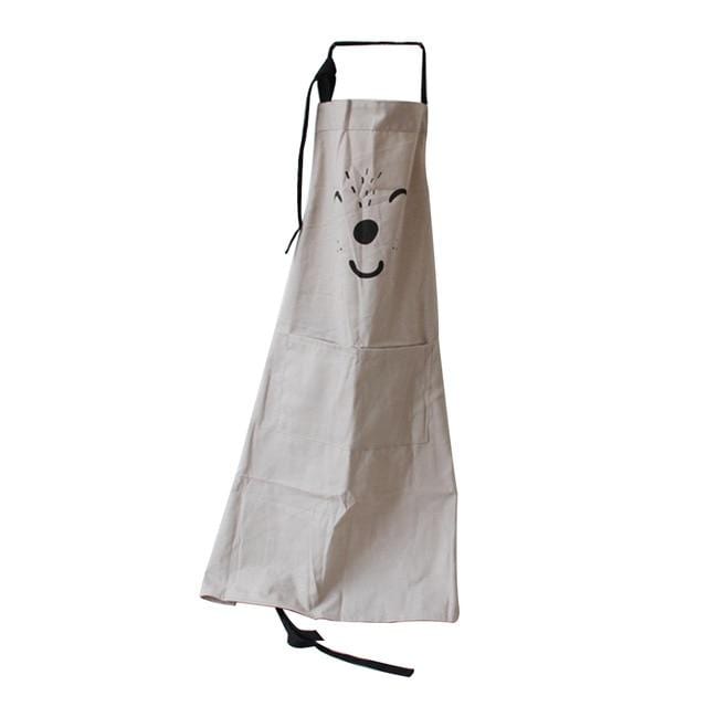 Parent-Child Waterproof Animal Print Cotton Linen Kitchen Cooking Bib Apron Sleeveless Anti-oil Waist Kitchen Cooking Accessory