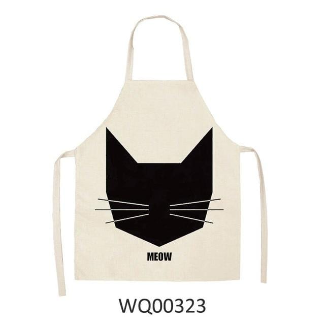 Cute cartoon cat print kitchen apron waterproof apron cotton linen easy to clean home tools 12 styles to choose from-Apron-Ultrabasic