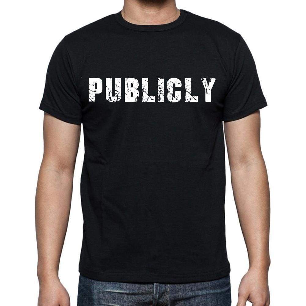 Publicly White Letters Mens Short Sleeve Round Neck T-Shirt 00007
