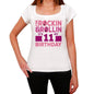 Rockin&rollin 11 White Womens Short Sleeve Round Neck T-Shirt Gift T-Shirt 00343 - White / Xs - Casual