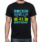 Rockin&rollin 41 Black Mens Short Sleeve Round Neck T-Shirt Gift T-Shirt 00340 - Black / S - Casual