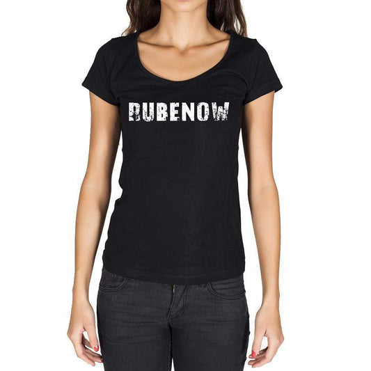 Rubenow German Cities Black Womens Short Sleeve Round Neck T-Shirt 00002 - Casual
