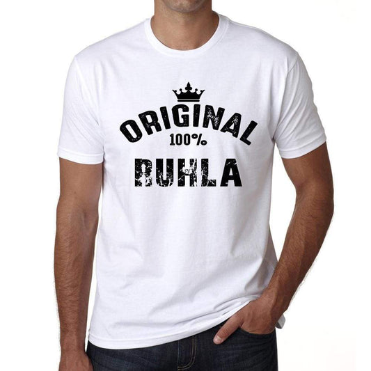 Ruhla 100% German City White Mens Short Sleeve Round Neck T-Shirt 00001 - Casual