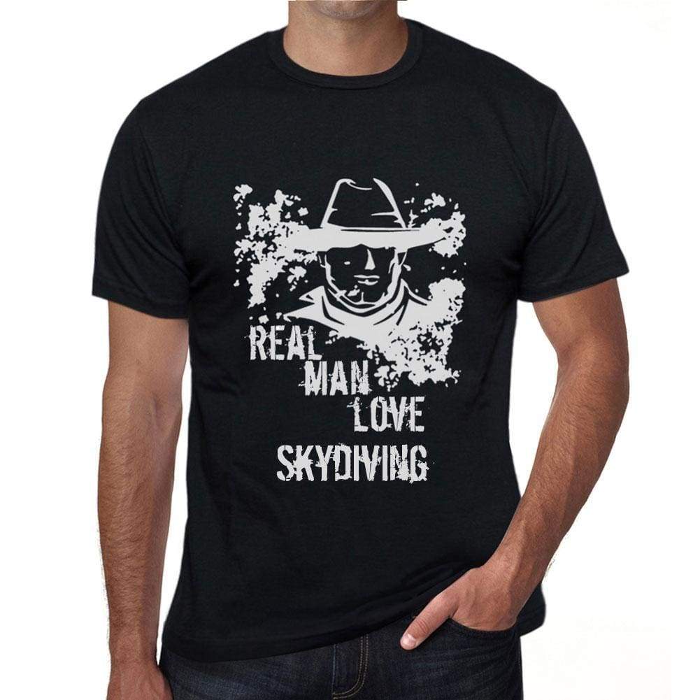 Skydiving Real Men Love Skydiving Mens T Shirt Black Birthday Gift 00538 - Black / Xs - Casual