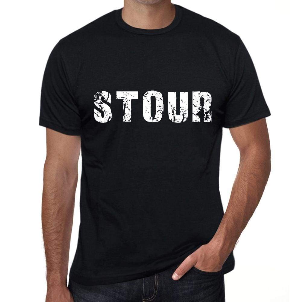 Stour Mens Retro T Shirt Black Birthday Gift 00553 - Black / Xs - Casual