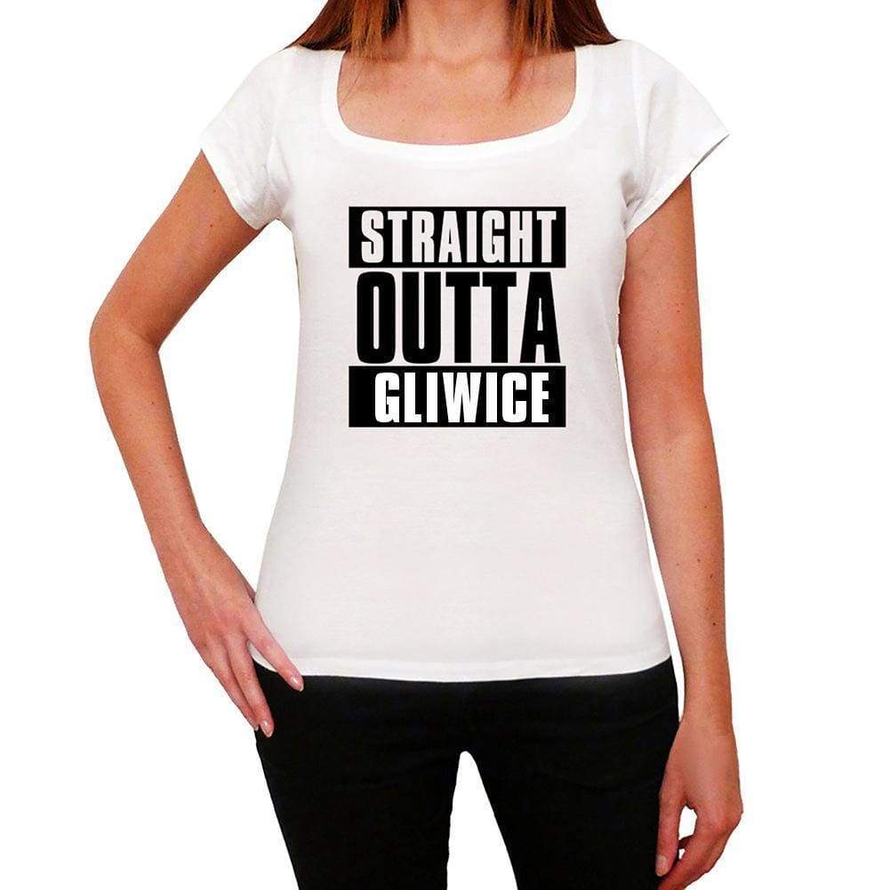 Straight Outta Gliwice Womens Short Sleeve Round Neck T-Shirt 00026 - White / Xs - Casual