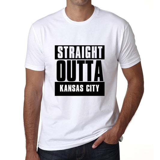 Straight Outta Kansas City Mens Short Sleeve Round Neck T-Shirt 00027 - White / S - Casual