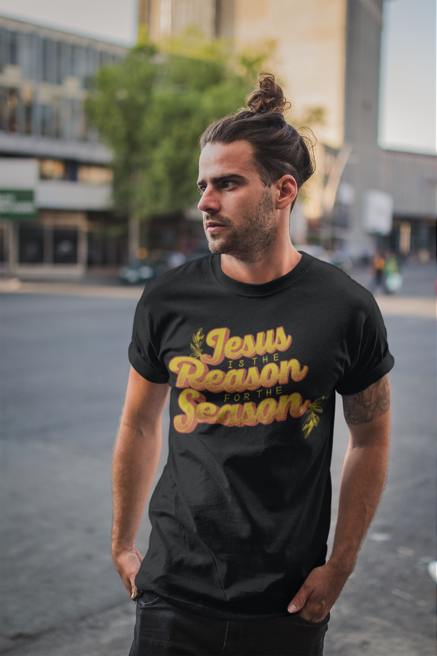 ULTRABASIC Religiöses T-Shirt für Herren „Jesus ist der Grund für die Jahreszeit – Christus-Shirt“.