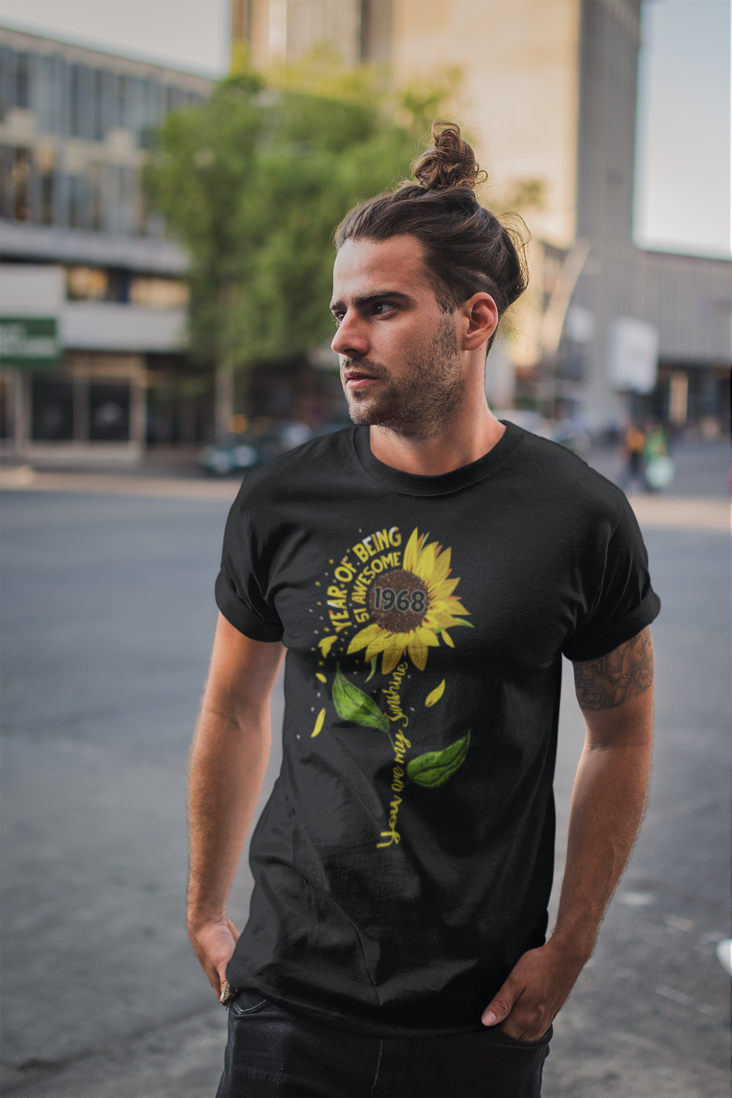 ULTRABASIC Men's T-Shirt Year of Being Awesome 1968 - Sunflower Sunshine 53rd Birthday Gift Tee Shirt