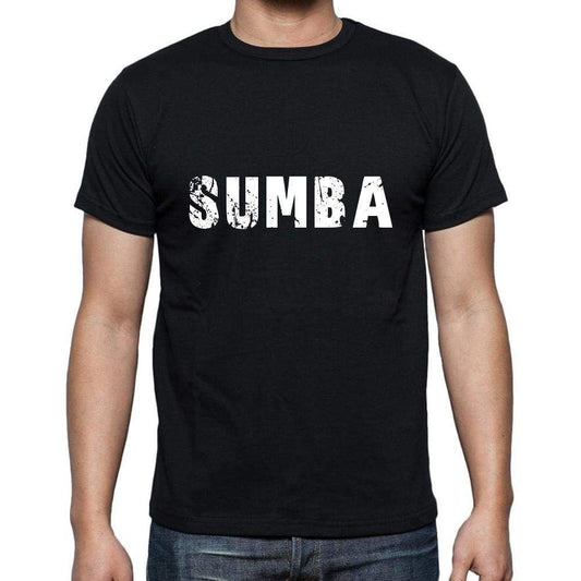 Sumba Mens Short Sleeve Round Neck T-Shirt 5 Letters Black Word 00006 - Casual