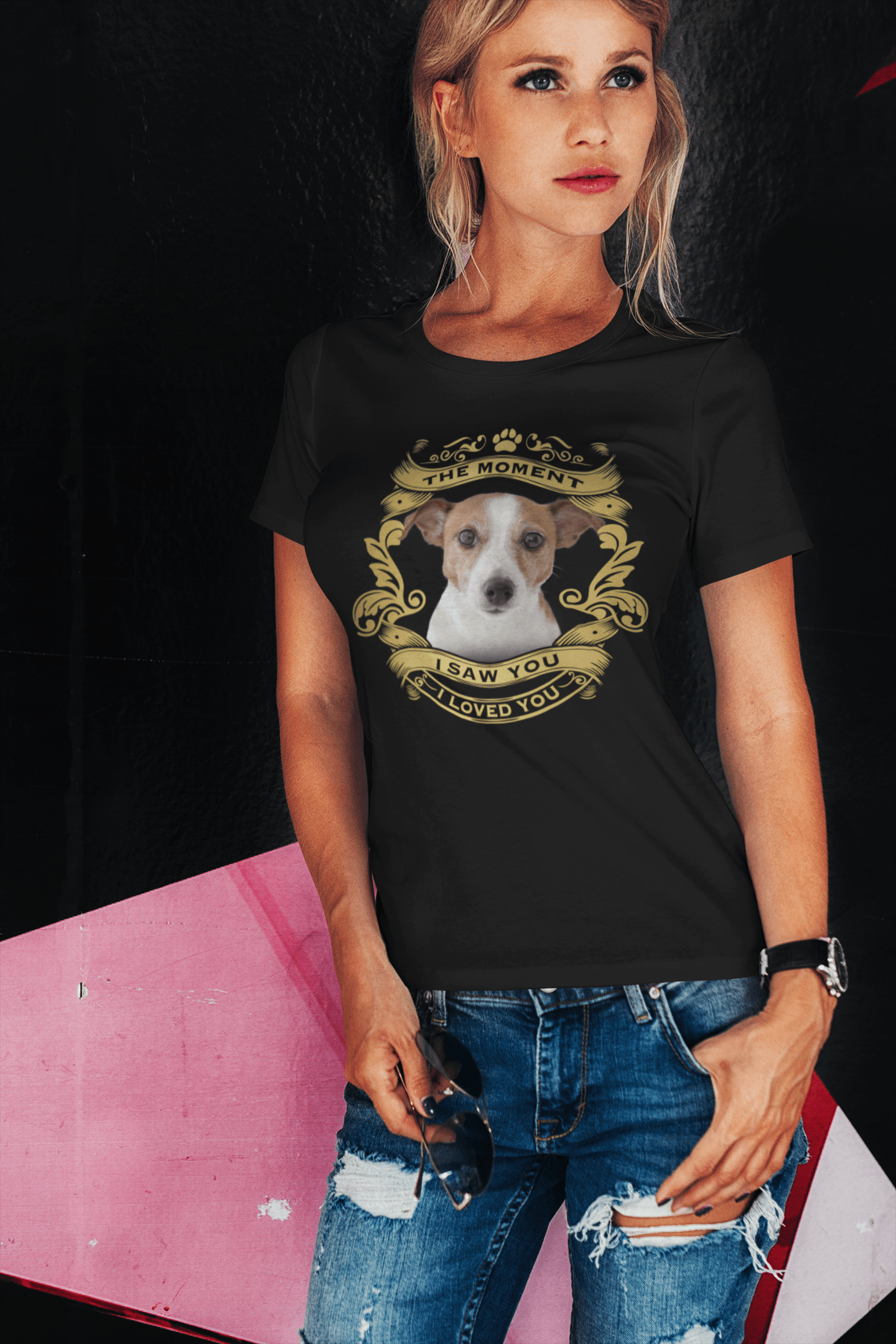 ULTRABASIC Damen Bio-T-Shirt Jack Russell Dog – Moment I Saw You I Loved You Welpen-T-Shirt für Damen