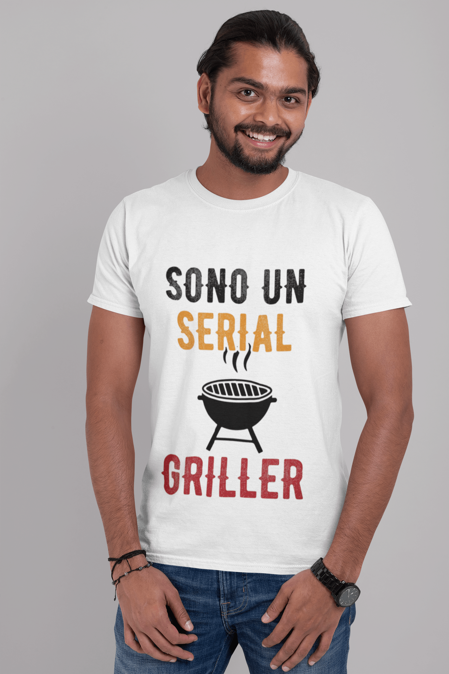 Unisex Ironica Sono Un Serial Griller Maglietta Divertente con Stampa Tuned